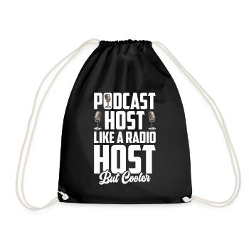 Podcast Host Podcaster Podcasting Podcast Hörer - Turnbeutel - Schwarz - Vorne