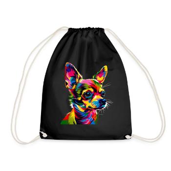 Chihuahua Colorful Colors Pop Art Cute Chihuahuas - Drawstring Bag - black - Front