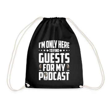 Podcast Host Podcaster Podcasting Podcast Hörer - Turnbeutel - Schwarz - Vorne