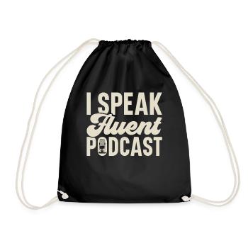 Podcast Host Podcaster Podcasting Podcast Hörer - Turnbeutel - Schwarz - Vorne