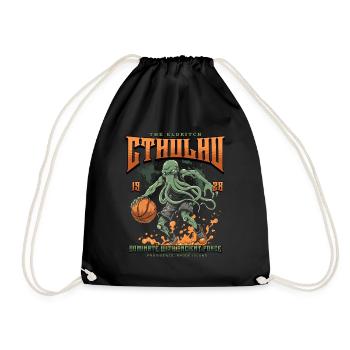 Basketball Cthulhu Cult Lovecraft Necronomicon - Drawstring Bag - black - Front