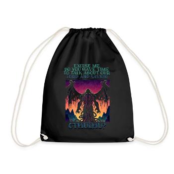 Lord & Redeemer Cthulhu Cult Lovecraft Necronomicon - Drawstring Bag - black - Front
