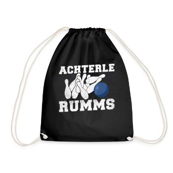 Achterle Rumms - Drôle de dicton pour les boulistes sportifs - Sac de sport léger - noir - Devant