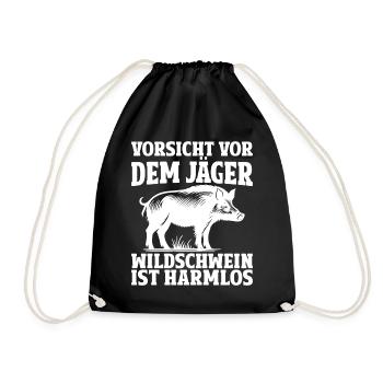 Jäger Jagd Jagdschein Jägerin Jagdbekleidung - Turnbeutel - Schwarz - Vorne