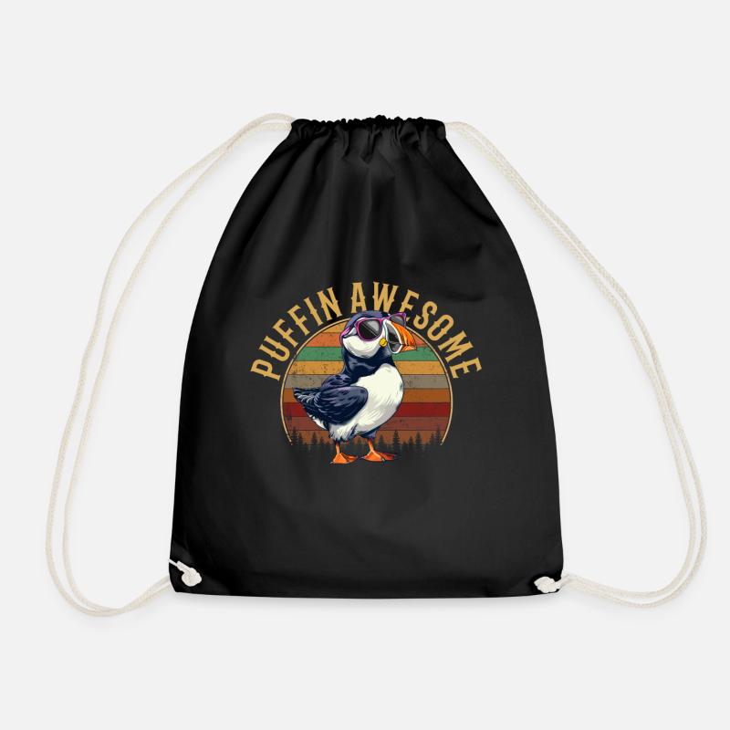 puffin awesome, puffin - Turnbeutel - Schwarz