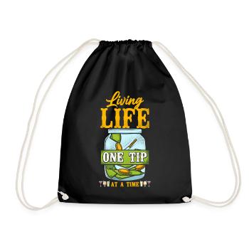 Bartender Mixologist Living Life - Drawstring Bag - black - Front