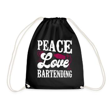 Bartender Mixologist Girl Peace - Turnbeutel - Schwarz - Vorne
