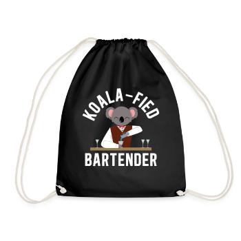 Bartender Mixologist Koala - Turnbeutel - Schwarz - Vorne