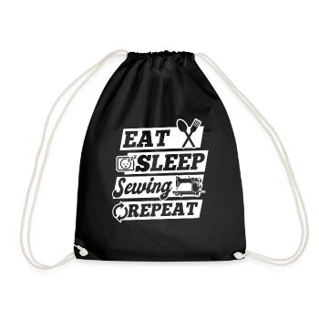 Eat Sleep Sewing Repeat - Seamstress Sewing Lover - Turnbeutel - Schwarz - Vorne