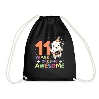 Les Dalmatiens pour leurs 11 ans enfants de onze ans - Sac de sport léger - noir - Devant