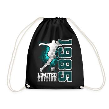 1985 Born Football Limited Edition Birthday - Drawstring Bag - black - Front