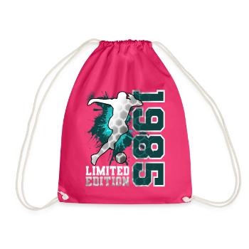 1985 Geboren Fußball Limited Edition Geburtstag - Turnbeutel - Fuchsia - Vorne