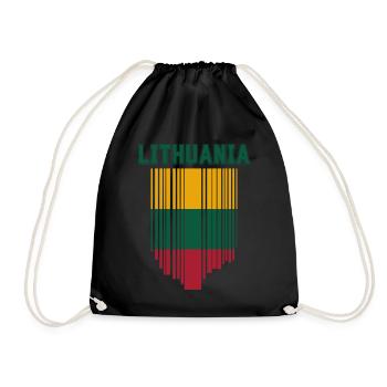 Lithuanian flag, Lithuanian pride - Drawstring Bag - black - Front