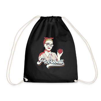Pickleball Player Pickleball Balls Vintage - Drawstring Bag - black - Front
