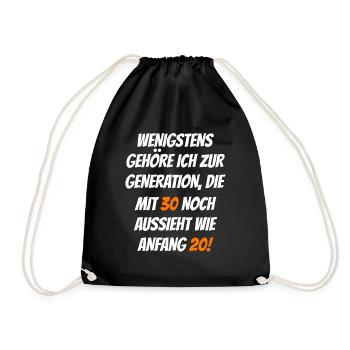 Wenigstens Gehöre Ich Zur Generation Lustiges Zita - Turnbeutel - Schwarz - Vorne