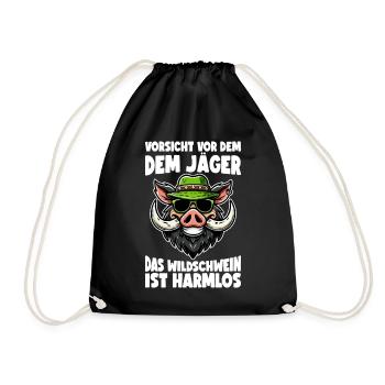 Jäger Jagd Jagdschein Jägerin Jagdbekleidung - Turnbeutel - Schwarz - Vorne