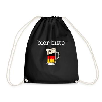 bier bitte, beer please deutsch, germany - Turnbeutel - Schwarz - Vorne