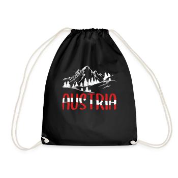 Austria Vacation Eagle Alps Mountains Gift - Drawstring Bag - black - Front