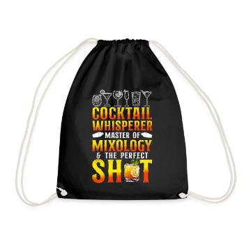 Bartender Mixologist Cocktail - Turnbeutel - Schwarz - Vorne