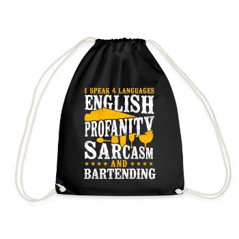 Bartender Mixologist I Speak 4 - Turnbeutel - Schwarz - Vorne