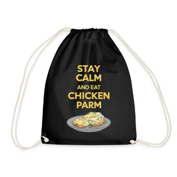 Stay calm and eat Chicken Parm Italian - Drawstring Bag - black - Front