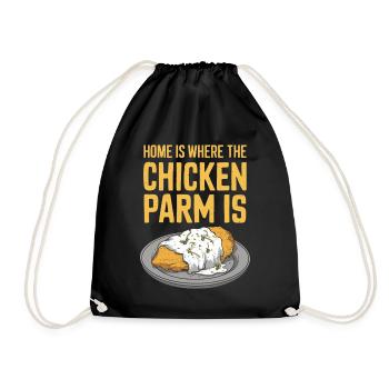 Home Is Where The Chicken Parm Is - Chicken Parm - Turnbeutel - Schwarz - Vorne