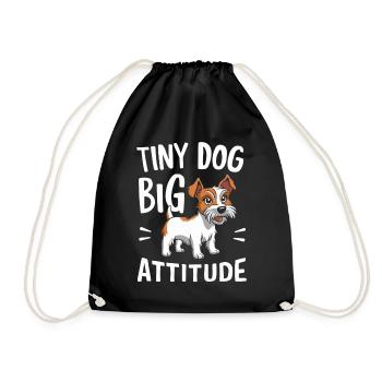 Terrier Dog Small Dog Large Attitude - Drawstring Bag - black - Front
