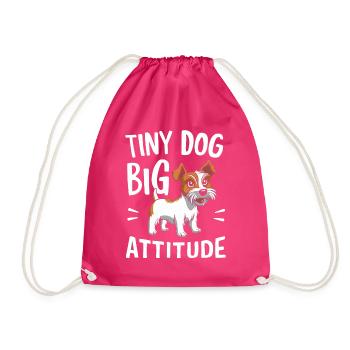 Terrier Dog Small Dog Large Attitude - Drawstring Bag - fuchsia - Front
