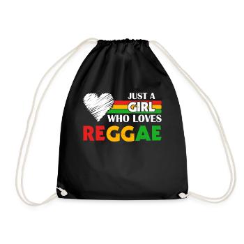 Rastafari Girl, Festival Rasta Jamaica Reggae - Drawstring Bag - black - Front