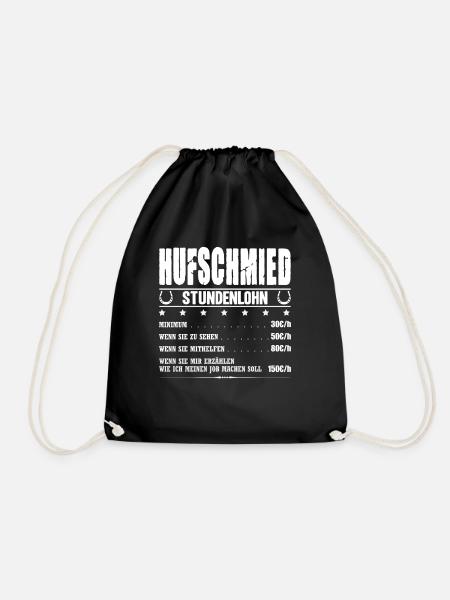 Hufschmied Stundenlohn Hufbeschlagschmied Schmied - Turnbeutel - Schwarz