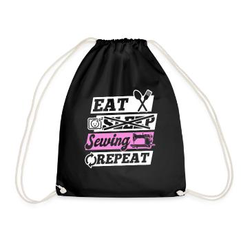 Eat Sleep Sewing Repeat - Seamstress Sewing Lover - Turnbeutel - Schwarz - Vorne