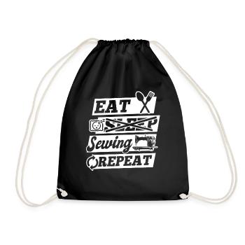 Eat Sleep Sewing Repeat - Couture Amoureuse de la couture - Sac de sport léger - noir - Devant