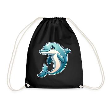 Delfin - Turnbeutel - Schwarz - Vorne