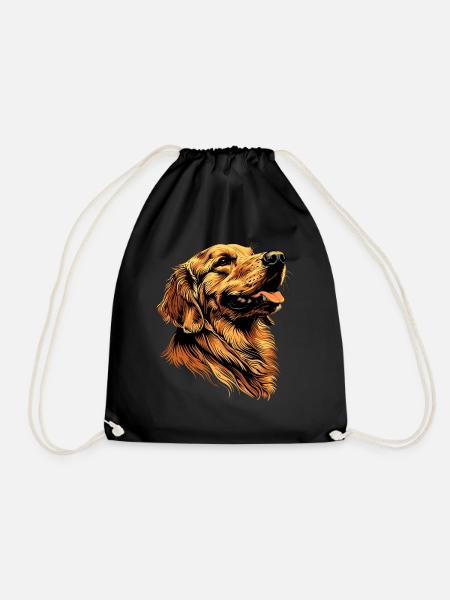 Golden Retriever Dog Dog Mom Dogs Lover - Drawstring Bag - black