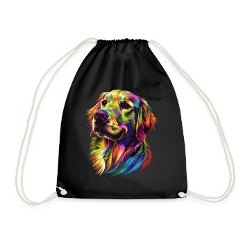 Golden Retriever Chien Couleurs Colorées Pop Art Chiens - Sac de sport léger - noir - Devant