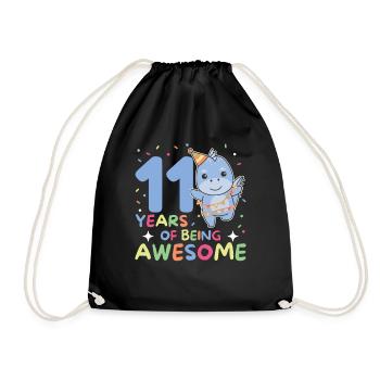 Dino pour ses 11 ans enfants de onze ans - Sac de sport léger - noir - Devant