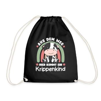Aus Dem Weg Hier Kommt Ein Krippenkind Kuh - Turnbeutel - Schwarz - Vorne