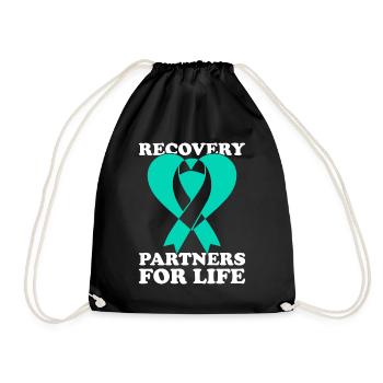 Awareness of Addiction Prevention Addiction - Drawstring Bag - black - Front