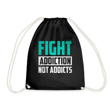 Awareness of Addiction Prevention Addiction - Drawstring Bag - black - Front