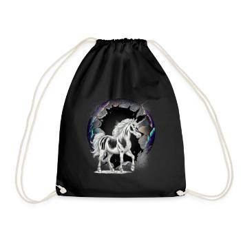 Unicorn Unicorns Mythical Creatures Mythical Animals Child - Drawstring Bag - black - Front