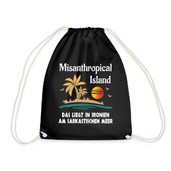 Misanthropical Island Sommer Urlaub Mallorca Fun - Turnbeutel - Schwarz - Vorne
