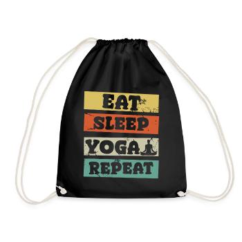 eat sleep yoga repeat - Turnbeutel - Schwarz - Vorne