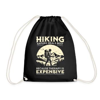 Randonnée Randonnée Thérapie Montagne Forêt Nature Rétro - Sac de sport léger - noir - Devant
