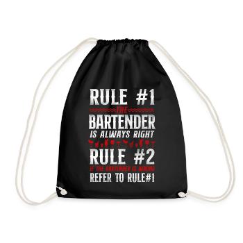 Bartender Mixologist Bar Rules - Drawstring Bag - black - Front