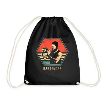 Barman Mixologue Rétro Vintage - Sac de sport léger - noir - Devant