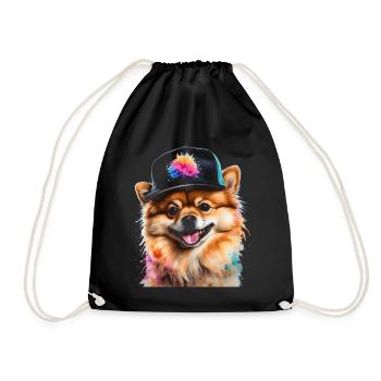 Loulou de Poméranie Casquette Snapback Chien Imprimé - Sac de sport léger - noir - Devant