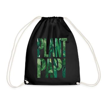 Plant Papi Gärtner Papa Natur Liebhaber - Turnbeutel - Schwarz - Vorne