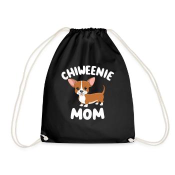 Chiweenie Mom - Proud of your little friend! - Drawstring Bag - black - Front