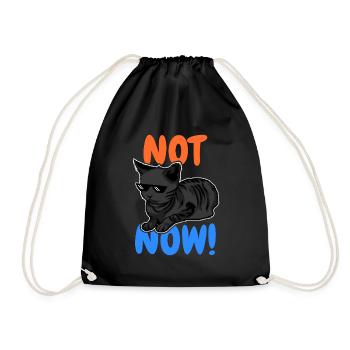 Funny Cat - Drawstring Bag - black - Front