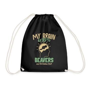 My Brain is 95% Beavers Castor Canadensis - Drawstring Bag - black - Front